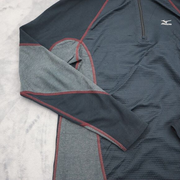 Mizuno Shirt Womens Medium Black Green 1/4 Zip Pullover Lightweight Running Top - Picture 11 of 16
